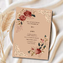 Faire-part de mariage Rose Élégant Moderne Tropica