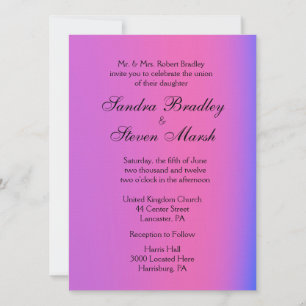 Faire-part de mariage rose et violet