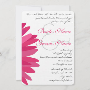 Faire-part de mariage rose Fuchsia Gerber Daisy