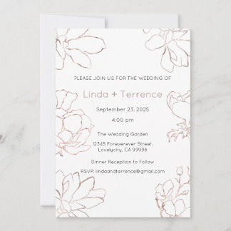 Faire-part de mariage, Rose Gold Wedding Invitatio