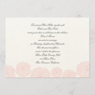 Faire-part de mariage rose gris