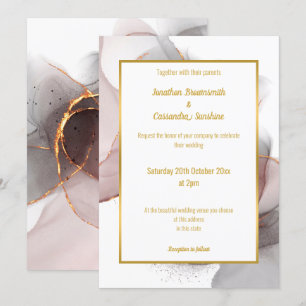 FAIRE-PART DE MARIAGE ROSE LUXE FLOTTANT