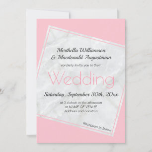 Faire-part de mariage rose moderne
