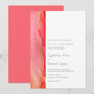 Faire-part de mariage rose moderne