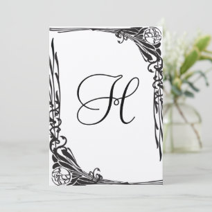 Faire-part de mariage Rose noire vintage