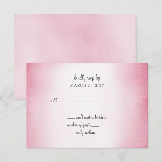 faire-part de mariage rose ombre rsvp (Devant / Derrière)