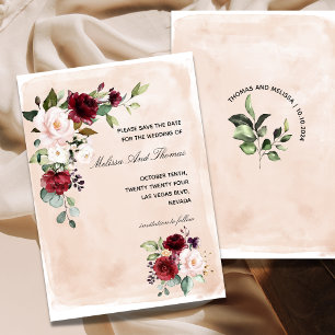 Faire-part de Mariage Rose Pâle de Bourgogne