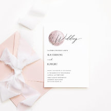 Faire-part de mariage rose pâle de la lune mystiqu