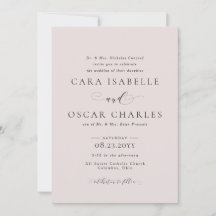 Faire-part de mariage rose pâle élégant