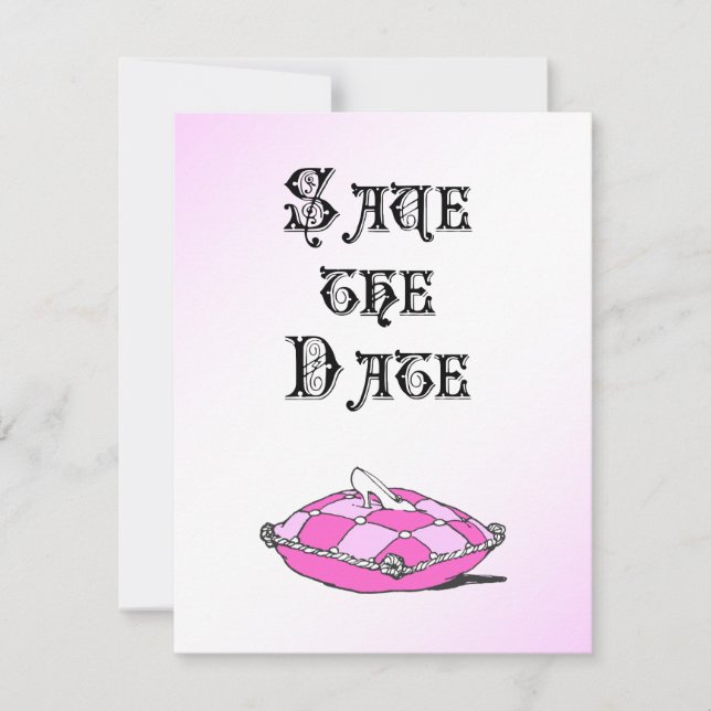 Faire-part de mariage Rose Pantoufle de Verre de C (Devant)