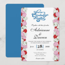 Faire-part de mariage Rose Petal 4 avec des lettre