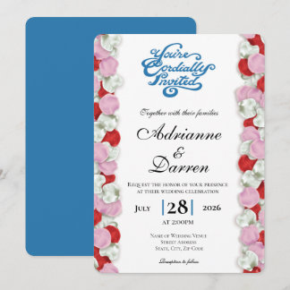 Faire-part de mariage Rose Petal 4 avec des lettre