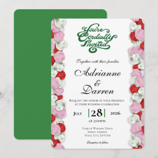 Faire-part de mariage Rose Petal Wedding Invite 4