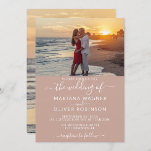 Faire-part de mariage rose photo