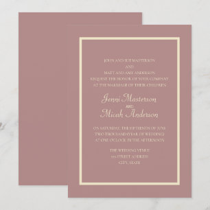 Faire-part de mariage rose poudrée crème rose mode