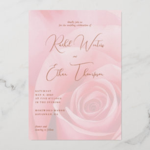 Faire-part de mariage Rose rose élégante