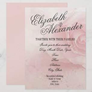 Faire-part de mariage Rose rose tendre