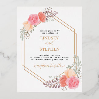 Faire-part de mariage Rose simple et élégant