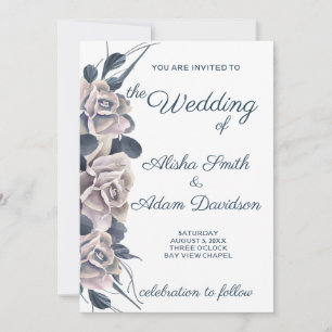 Faire-part de mariage Rose Smoky Blue & Blush Boho