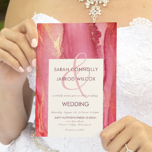 Faire-part de mariage rose vif Abstrait tendance