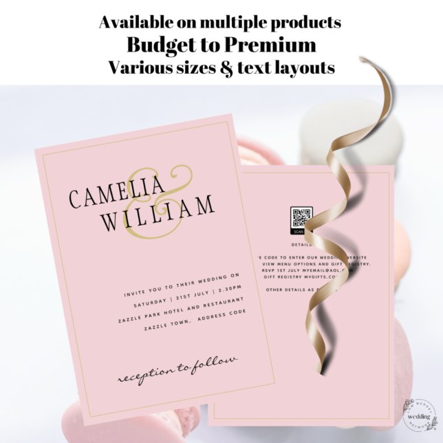 Faire-part de mariage rose vif moderne (Créateur téléchargé)