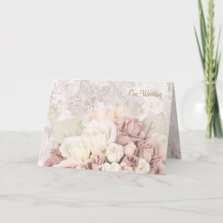 Faire-part de mariage - roses crémeux-blancs-rosés