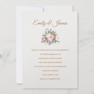 Faire-part de mariage Roses vintages