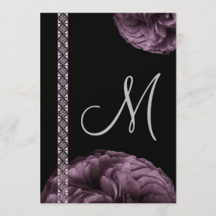 Faire-part de mariage Roses Violettes et Dentelle