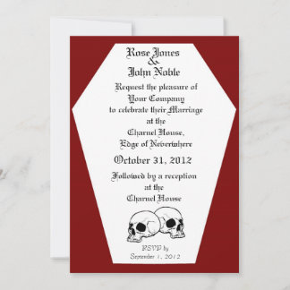 Faire-part de mariage (rouge) de cercueil