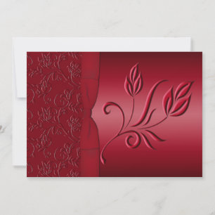Faire-part de mariage rouge riche
