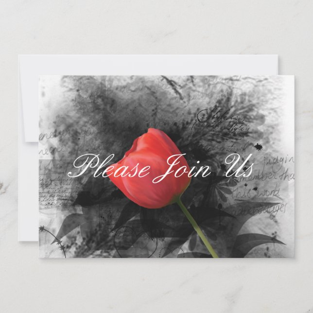 Faire-part de mariage rouge Tulip (Devant)