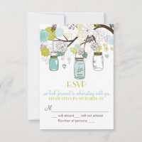 Faire-part de mariage RSVP Bocaux de maçon fantais