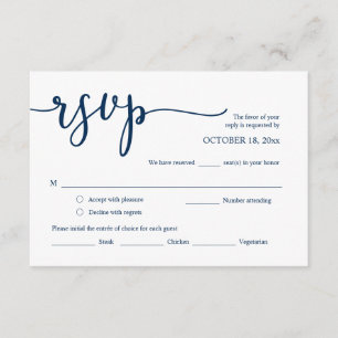 Faire-part de mariage RSVP, Carte des options de r
