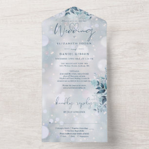 Faire-part de mariage RSVP Flocons de neige hivern
