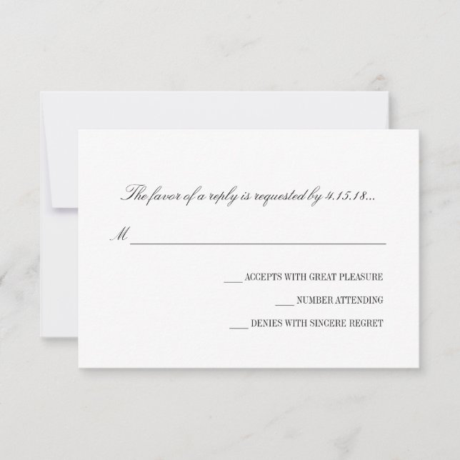 Faire-part de mariage -RSVP | Notions de base (Devant)