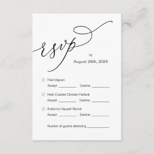 Faire-part de mariage RSVP Répondre, Carte des opt