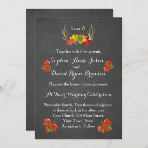 Faire-part de mariage   Russe Antlers Fall Boho