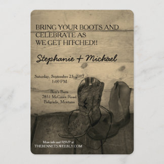 Faire-part de mariage Russe des bottes de cowboy