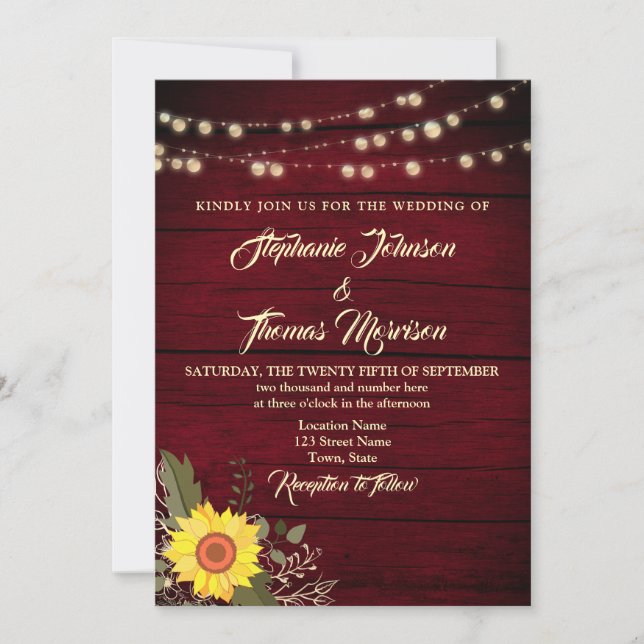 Faire-part de mariage Russe des lumières à chaîne  (Devant)