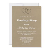 Faire-part de mariage Rustic Lace Hearts