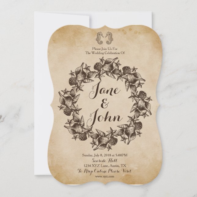 Faire-part de mariage rustique (Devant)
