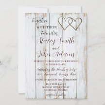 Faire-part de mariage rustique blanc