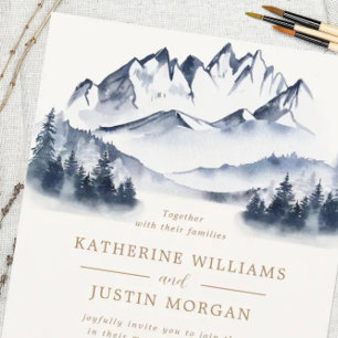 Faire-part de mariage Rustique Blue Mountain