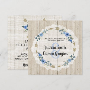 Faire-Part de Mariage Rustique Bohème avec Flèches