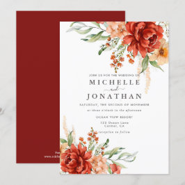 Faire-part de mariage Rustique Boho Fall Flowers