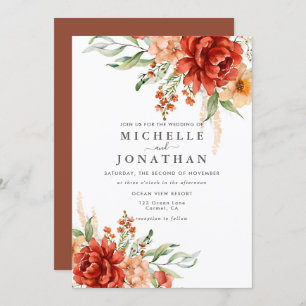 Faire-part de mariage Rustique Boho Fall Flowers