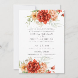 Faire-part de mariage Rustique Boho Fall Flowers