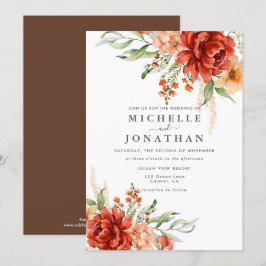 Faire-part de mariage Rustique Boho Fall Flowers