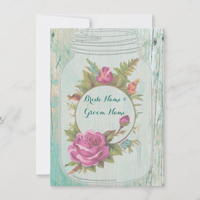 Faire-part de mariage rustique chic (Devant)