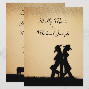 Faire-part de mariage rustique Cowboy